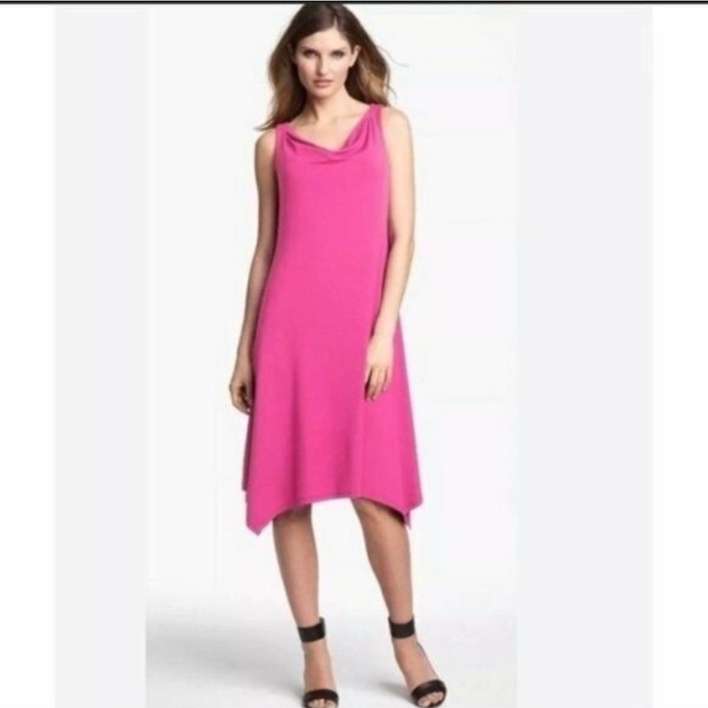 Eileen Fisher Cowl Neck Sleeveless Lotus
Dress Pink Size Medium